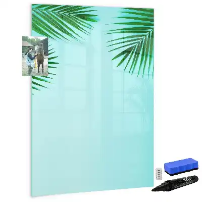 Magnetic dry erase board palm leaves pattern