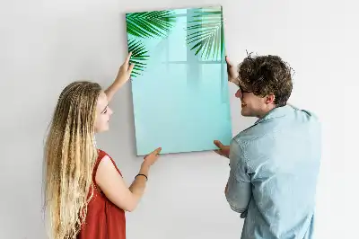 Magnetic dry erase board palm leaves pattern