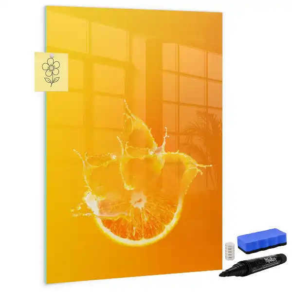 Magnetic writing board orange juice