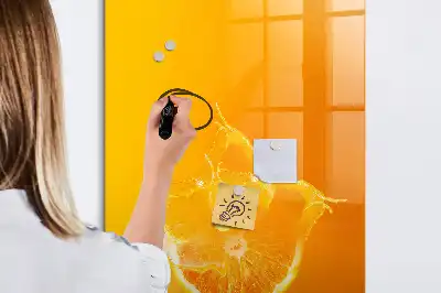 Magnetic writing board orange juice