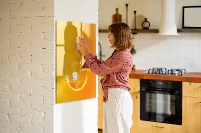 Magnetic writing board orange juice