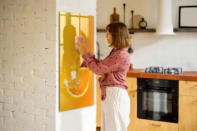 Magnetic writing board orange juice