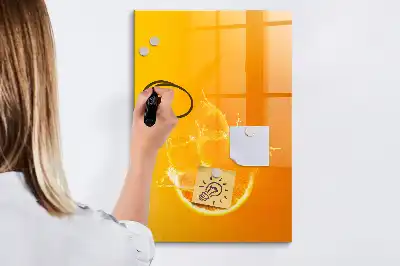 Magnetic writing board orange juice