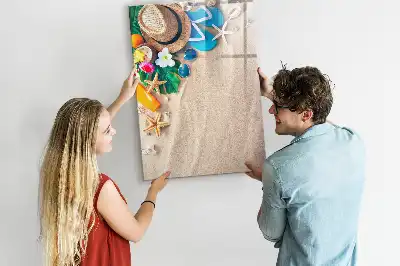 Magnetic erase board sandy beach design