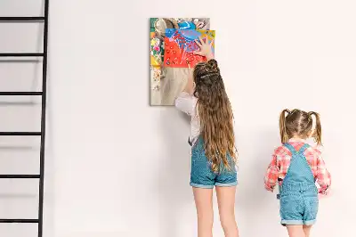 Magnetic erase board sandy beach design