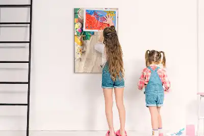Magnetic erase board sandy beach design