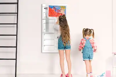 Magnetic weekly meal planner board with magnetic erase surface