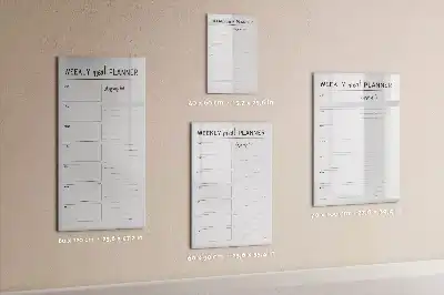 Magnetic weekly meal planner board with magnetic erase surface
