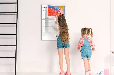 Magnetic weekly meal planner board with magnetic erase surface