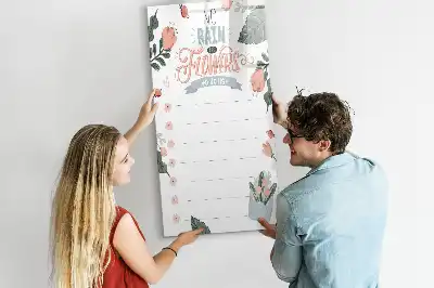 Magnetic dry erase board decorative list