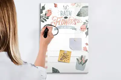 Magnetic dry erase board decorative list