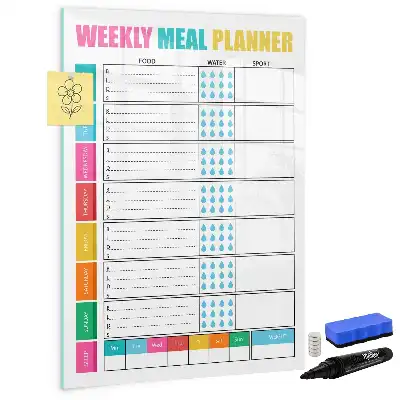 Magnetic erase board weekly meal planner