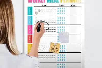 Magnetic erase board weekly meal planner