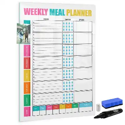 Magnetic erase board weekly meal planner