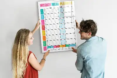 Magnetic erase board weekly meal planner