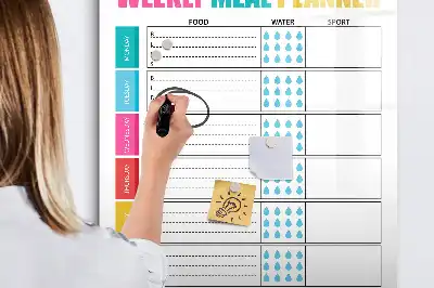 Magnetic erase board weekly meal planner