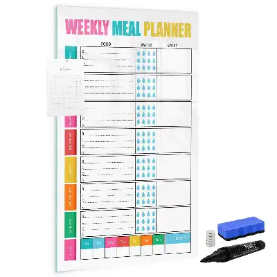 Magnetic erase board weekly meal planner