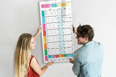 Magnetic erase board weekly meal planner