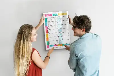 Magnetic erase board weekly meal planner