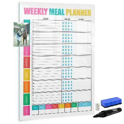 Magnetic erase board weekly meal planner