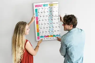 Magnetic erase board weekly meal planner