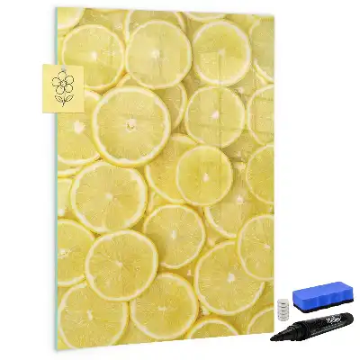 Magnetic dry erase board lemon slices design