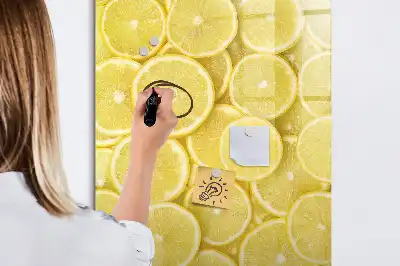 Magnetic dry erase board lemon slices design