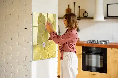 Magnetic dry erase board lemon slices design