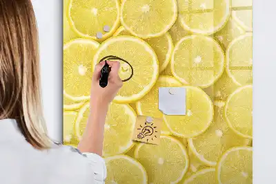 Magnetic dry erase board lemon slices design
