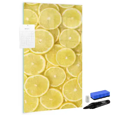Magnetic dry erase board lemon slices design