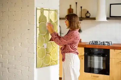 Magnetic dry erase board lemon slices design
