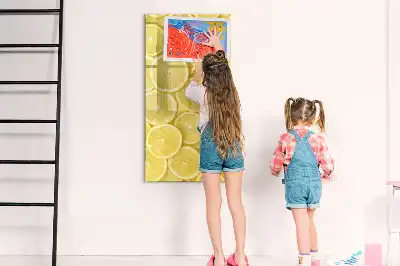 Magnetic dry erase board lemon slices design