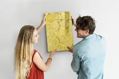Magnetic dry erase board lemon slices design