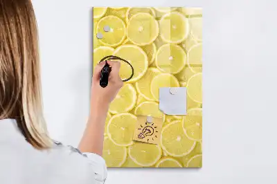 Magnetic dry erase board lemon slices design