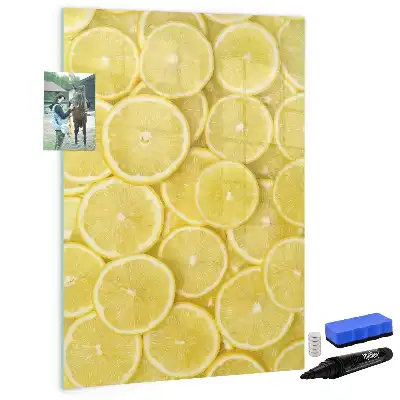 Magnetic dry erase board lemon slices design