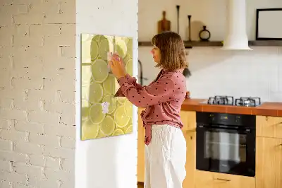 Magnetic dry erase board lemon slices design