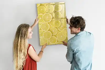 Magnetic dry erase board lemon slices design