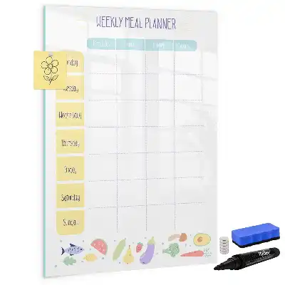 Magnetic meal planner board weekly menu organizer