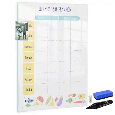 Magnetic meal planner board weekly menu organizer