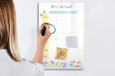 Magnetic meal planner board weekly menu organizer
