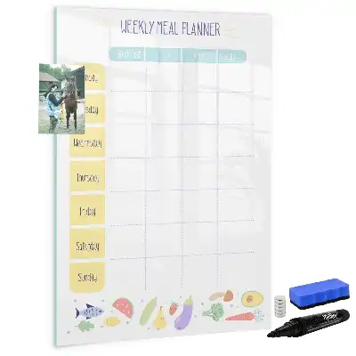 Magnetic meal planner board weekly menu organizer