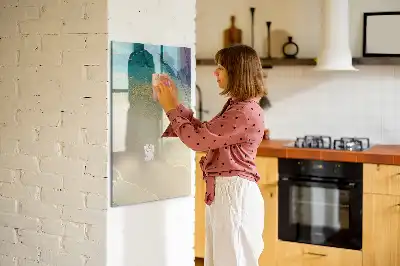 Magnetic writing board with a colorful marble design