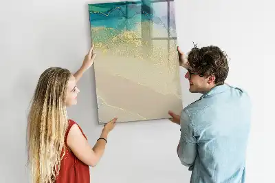 Magnetic writing board with a colorful marble design