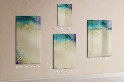 Magnetic writing board with a colorful marble design