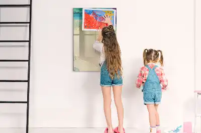 Magnetic writing board with a colorful marble design