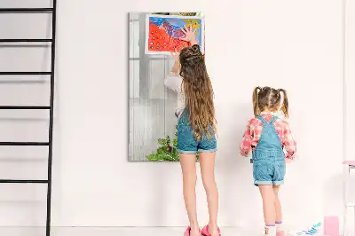 Magnetic erase board with vegetables on wood print