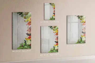 Magnetic erase board with vegetables on wood print