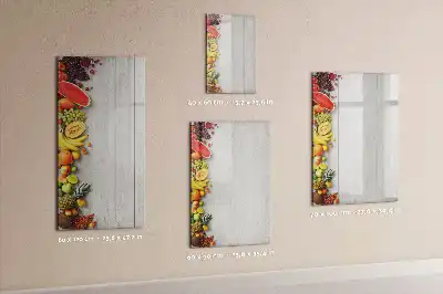 Magnetic writing board vegetables on wood design