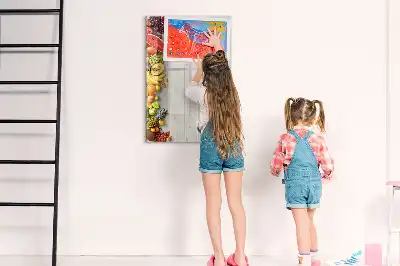 Magnetic writing board vegetables on wood design