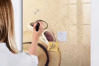 Magnetic dry erase board sandbar finish